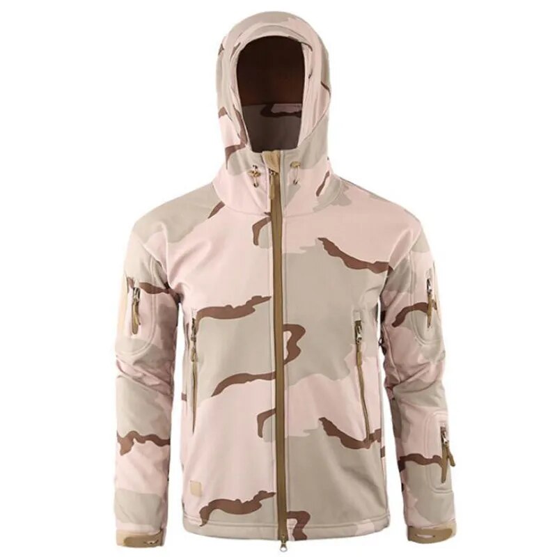 Men Military Tactical Hiking Jacket Outdoor Windproof Fleece Thermal Sport Waterproof Hunting Clothes Hooded Army Camo Outerwear-16