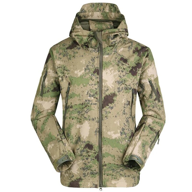 Men Military Tactical Hiking Jacket Outdoor Windproof Fleece Thermal Sport Waterproof Hunting Clothes Hooded Army Camo Outerwear-21