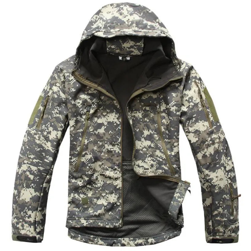 Men Military Tactical Hiking Jacket Outdoor Windproof Fleece Thermal Sport Waterproof Hunting Clothes Hooded Army Camo Outerwear-18