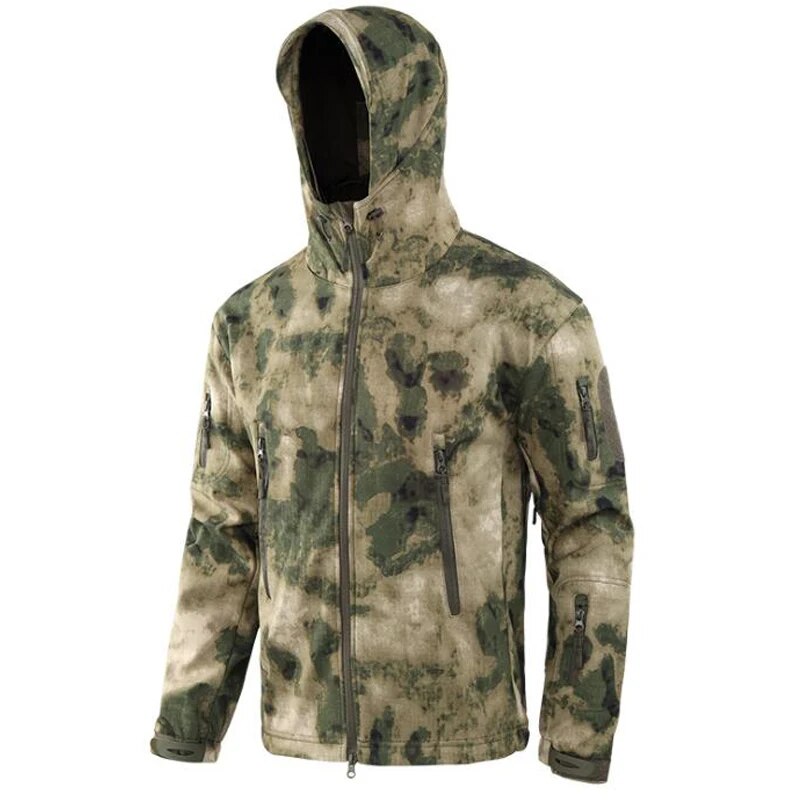 Men Military Tactical Hiking Jacket Outdoor Windproof Fleece Thermal Sport Waterproof Hunting Clothes Hooded Army Camo Outerwear-12