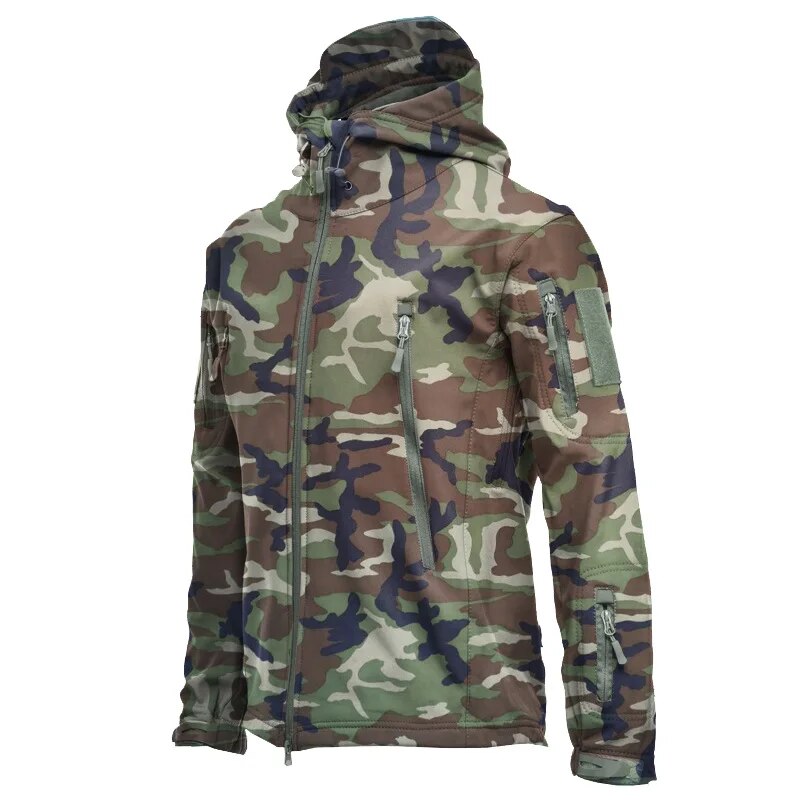 Men Military Tactical Hiking Jacket Outdoor Windproof Fleece Thermal Sport Waterproof Hunting Clothes Hooded Army Camo Outerwear-22
