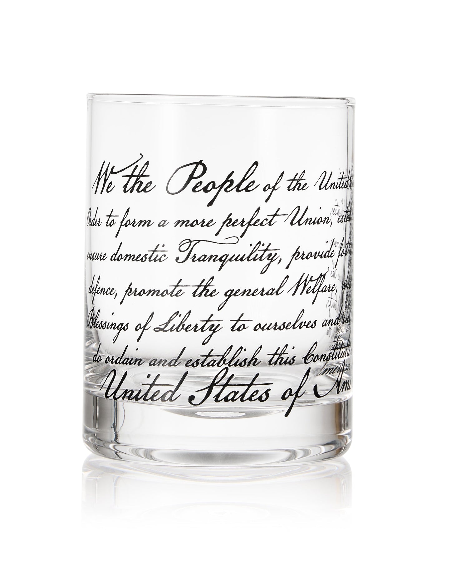 Whiskey Glasses – United States Constitution - Wood American Flag Tray & Set of 4 We The People 10oz America Glassware, Old Fashioned Rocks Glass, Freedom Of Speech Law Gift Set US Patriotic-5