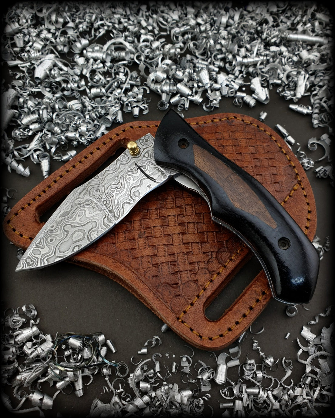 Warrior Damascus Pocket Knife