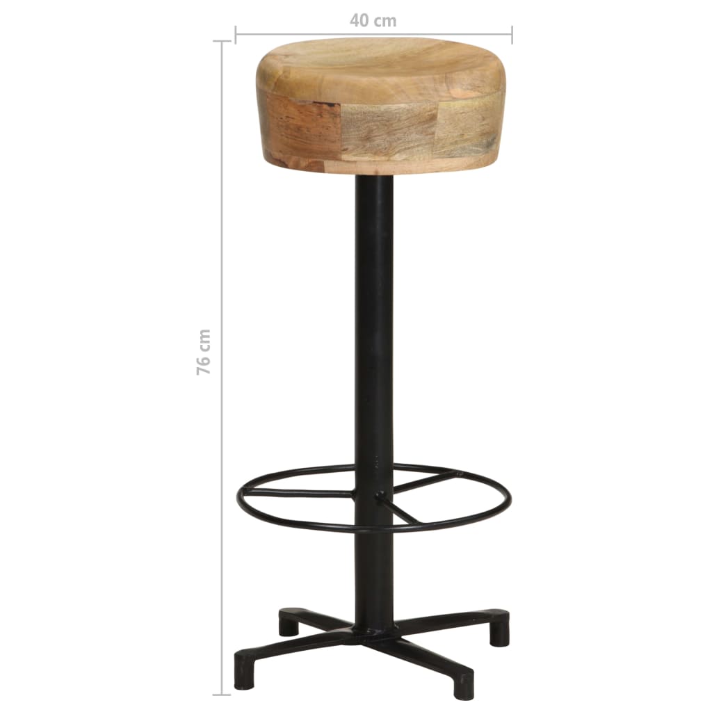 vidaXL 2x Solid Mango Wood Bar Stool Pub Kitchen Counter Chair Multi Sizes-11