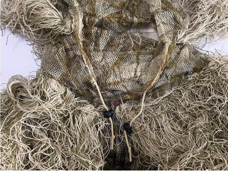 3D Withered Grass Ghillie Suit 4 PCS Sniper Military Tactical Camouflage Clothing Hunting Suit Army Hunting Clothes Birding Suit-11