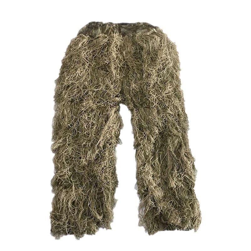3D Withered Grass Ghillie Suit 4 PCS Sniper Military Tactical Camouflage Clothing Hunting Suit Army Hunting Clothes Birding Suit-17