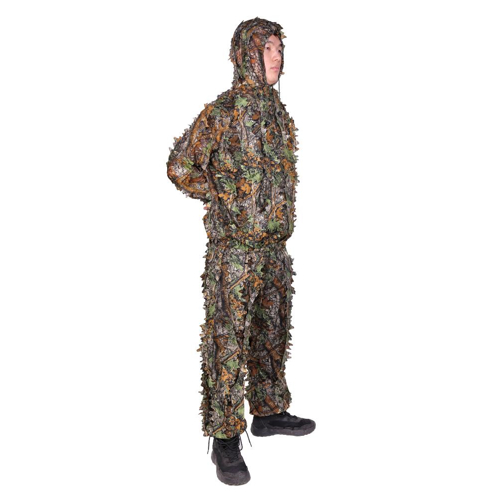 Suits 3D Leaves Hunting Clothes Bionic Yowie sniper birdwatch airsoft Camouflage Clothing jacket and pants-8