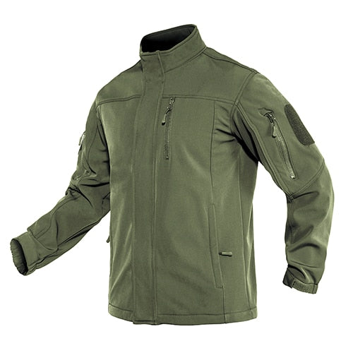 Soft shell Tactical  Jacket Mens Warm Military Waterproof Fleece  Jacket Windproof Multi-pockets Hunting Jacket Coat-0