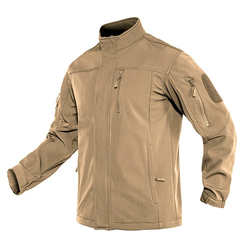 Soft shell Tactical  Jacket Mens Warm Military Waterproof Fleece  Jacket Windproof Multi-pockets Hunting Jacket Coat-2